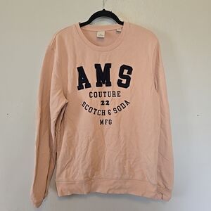 Scotch & Soda AMS Couture Beige Graphic Crewneck Sweatshirt Womens L